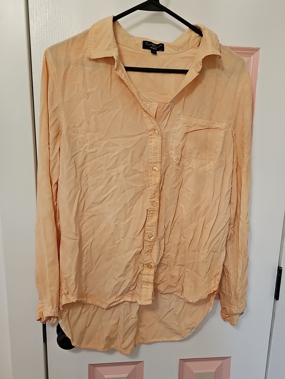 Light Peach Button-Down Shirt Size Medium